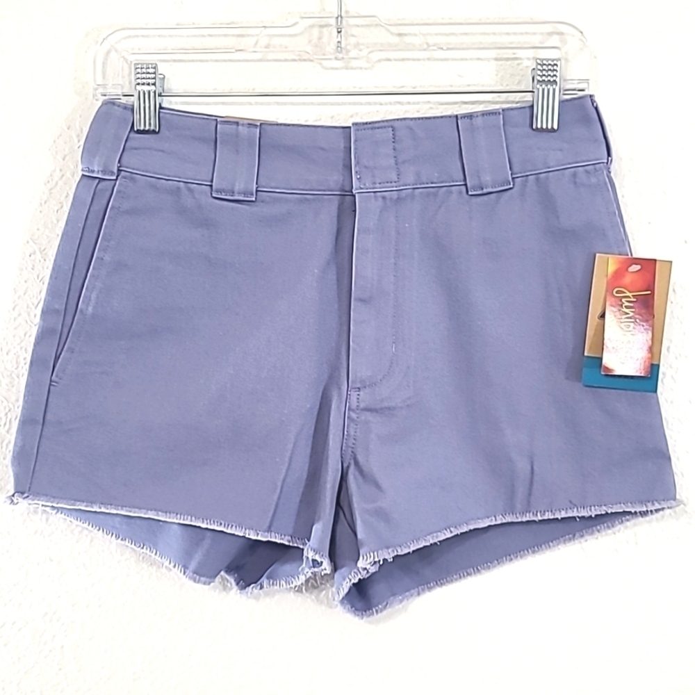 *NWT* DICKIES Juniors High Rise Frayed Work Short Blue, size 3/26
